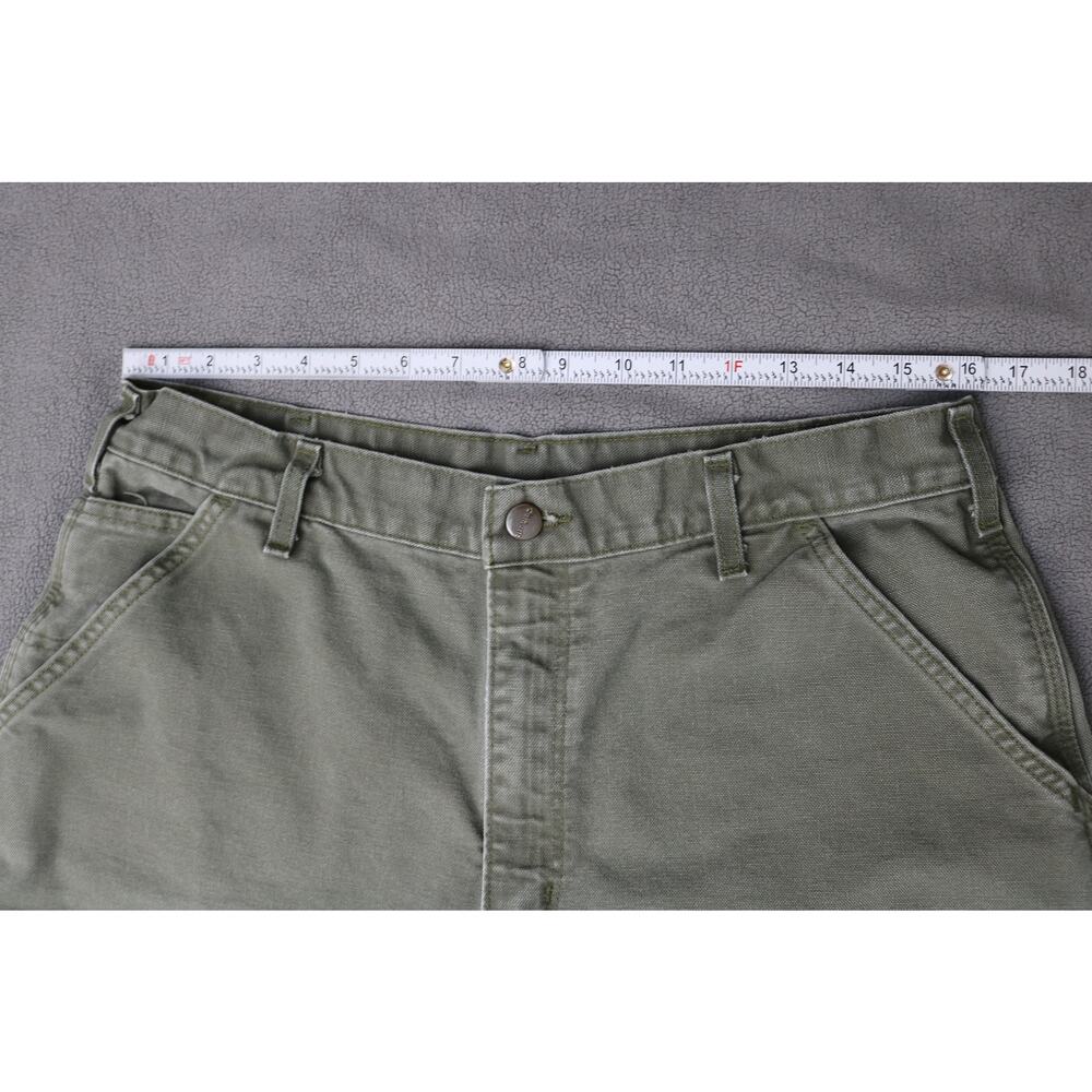 CARHARTT B11 Pants Mens 36x30 Moss Green Washed Duck Carpenter Loose Original - Picture 9 of 15